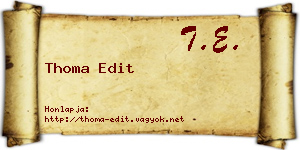 Thoma Edit névjegykártya